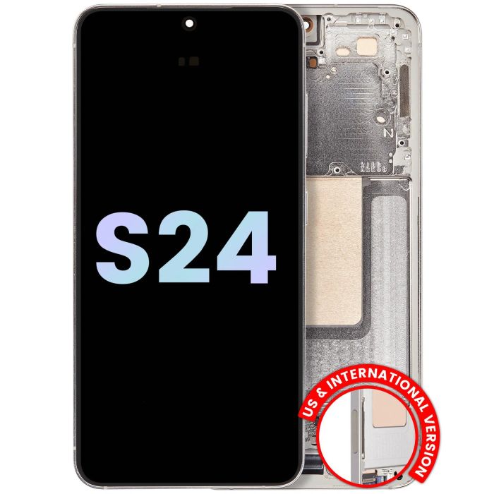 OLED Display mit Rahmen für Galaxy S24 5G (Service Pack) (Amber Yellow)
