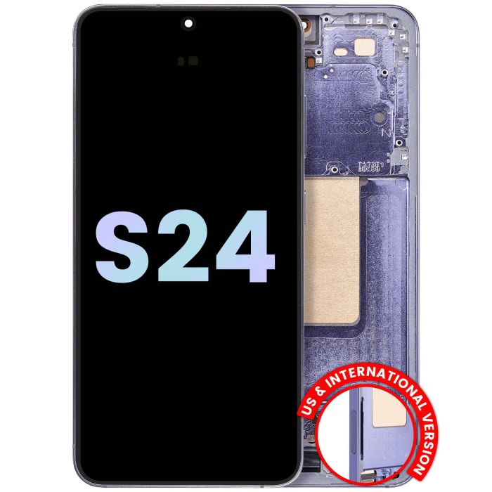 OLED Display mit Rahmen für Galaxy S24 5G (Service Pack) (Cobalt Violet)