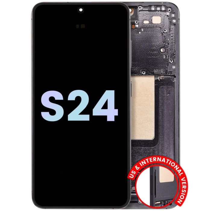 OLED Display mit Rahmen für Galaxy S24 5G (Service Pack) (Onyx Black)