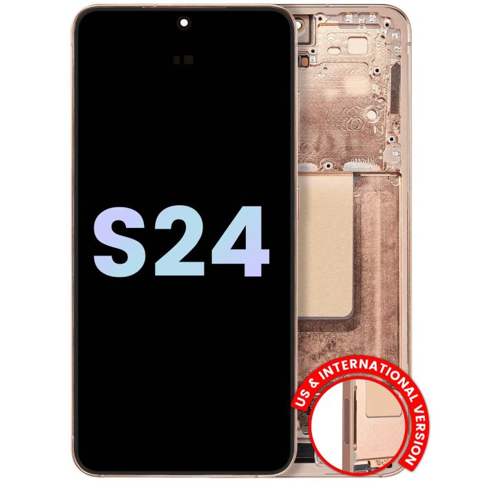 OLED Display mit Rahmen für Galaxy S24 5G (Service Pack) (Sandstone Orange)