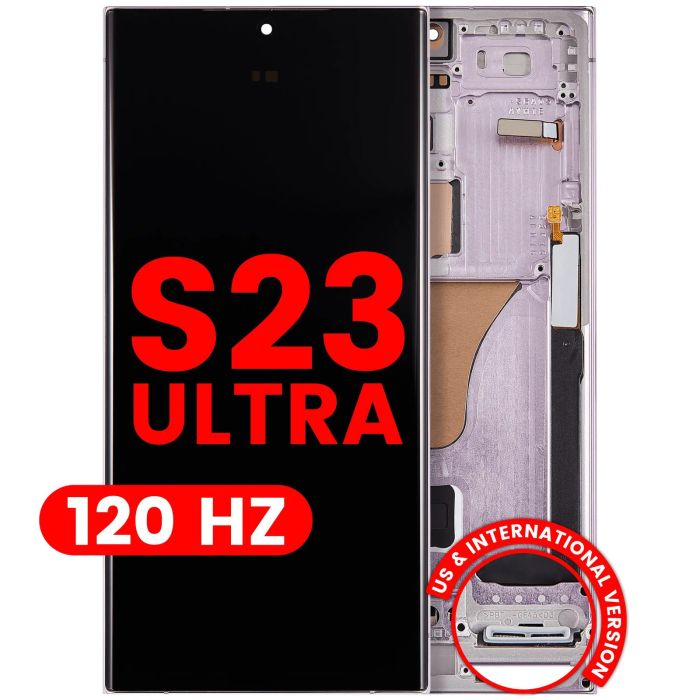OLED Display mit Rahmen für Galaxy S23 Ultra (Aftermarket Plus) (120Hz)