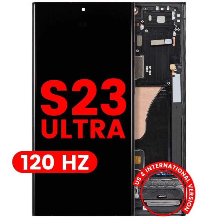 OLED Display mit Rahmen für Galaxy S23 Ultra (Aftermarket Plus)