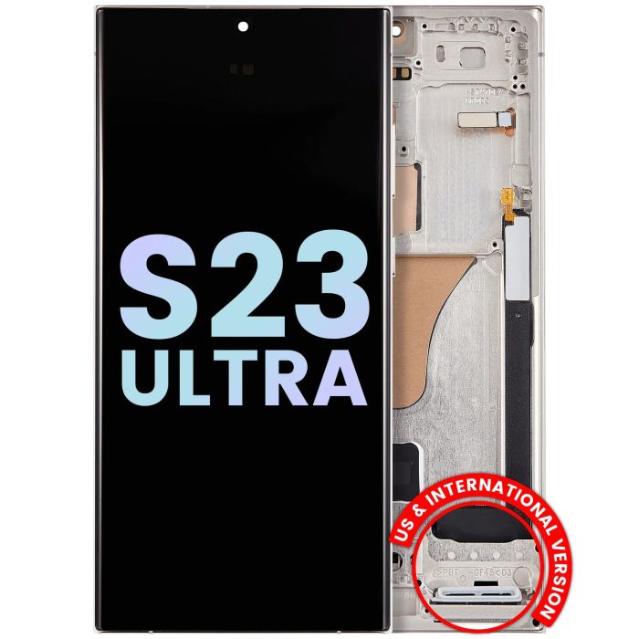 OLED Display mit Rahmen für Galaxy S23 Ultra 5G (Service Pack) (Cream)