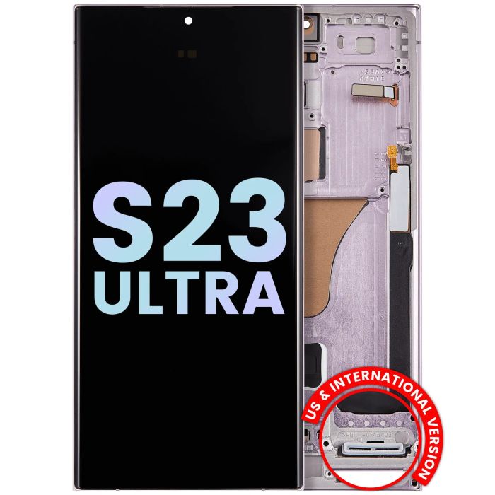 OLED Display mit Rahmen für Galaxy S23 Ultra 5G (Service Pack) (Lavendel)