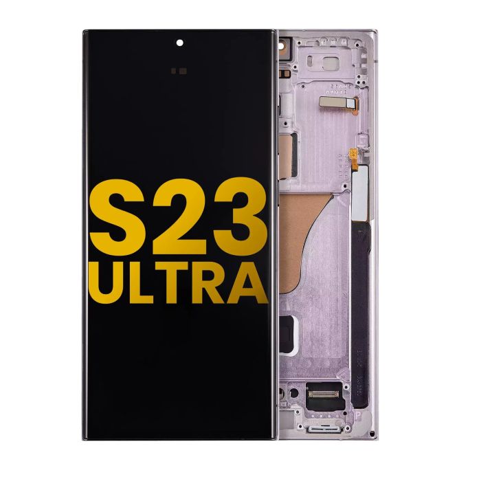 OLED Display mit Rahmen für Galaxy S23 Ultra 5G (Assembled) (Lavendel)