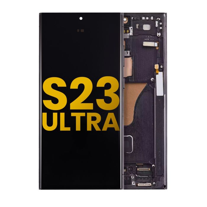 OLED Display mit Rahmen für Galaxy S23 Ultra 5G (Assembled) (Phantom Black)
