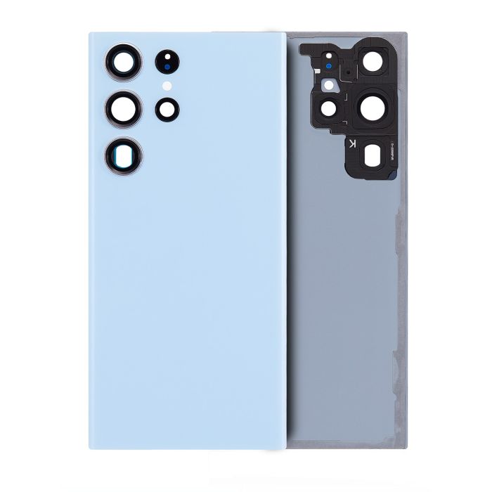 Rückglas mit Kameralinse für Galaxy S23 Ultra 5G (Service Pack) (Himmelblau)
