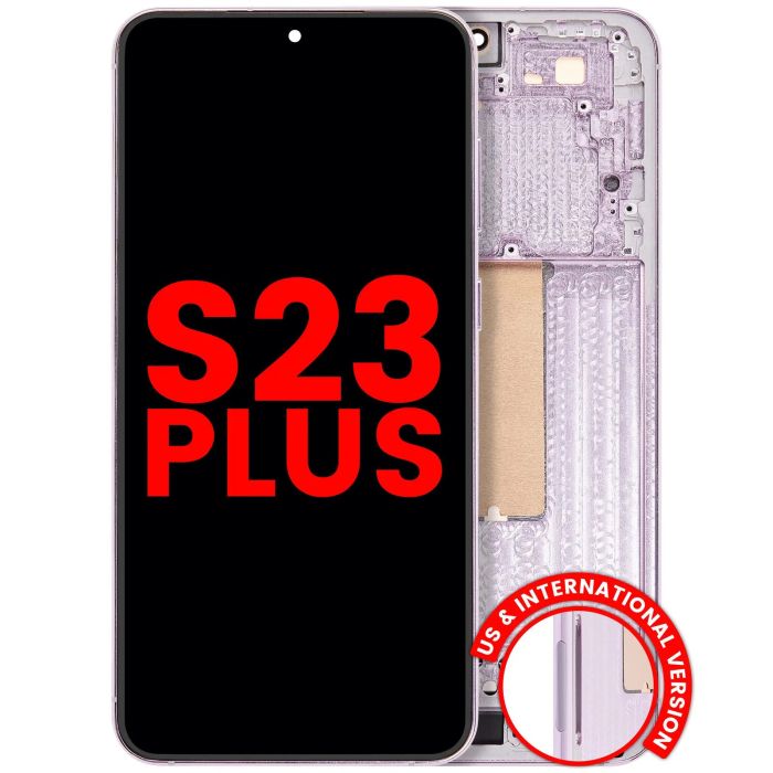 OLED Display mit Rahmen für Galaxy S23 Plus (US & International) (Lavendel)