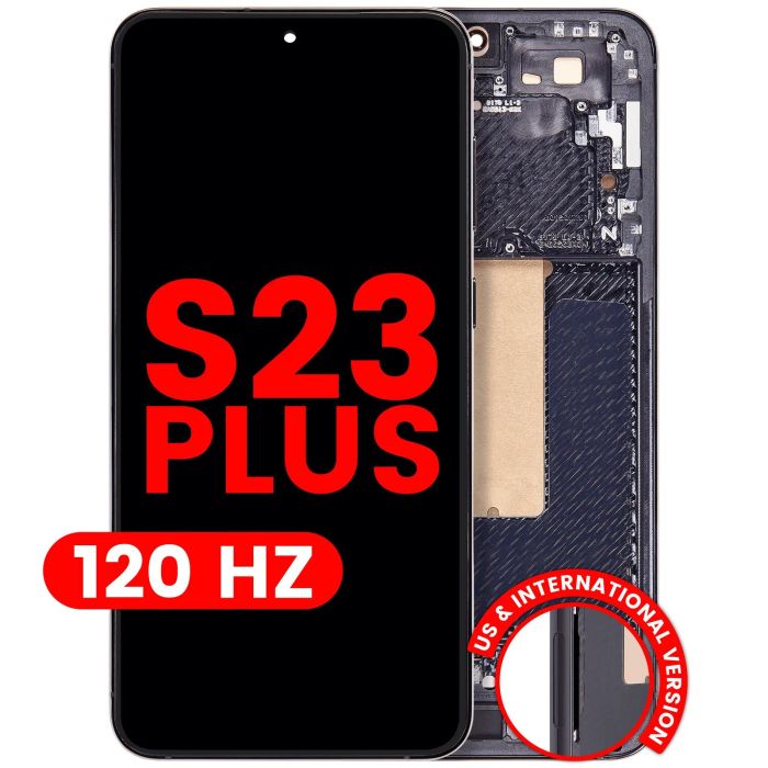 OLED Display mit Rahmen für Galaxy S23 Plus (Aftermarket Plus) (120Hz)