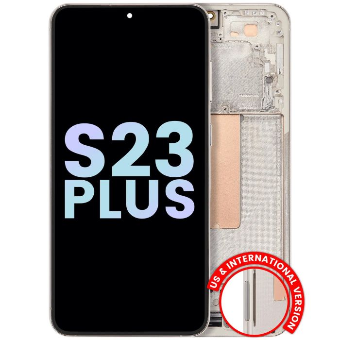 OLED Display mit Rahmen für Galaxy S23 Plus 5G (Service Pack) (Cream)