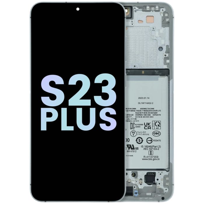 OLED Display mit Rahmen für Galaxy S23 Plus 5G (Service Pack) (Lime)