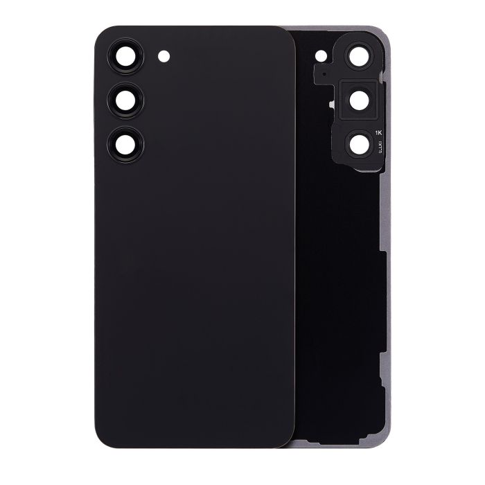Rückglas mit Kameralinse für Samsung Galaxy S23 Plus (Service Pack) (Schwarz)