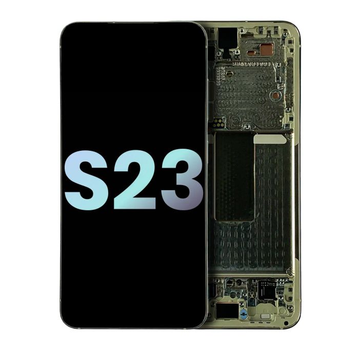 OLED Display mit Rahmen für Galaxy S23 5G (Service Pack) (Cream)