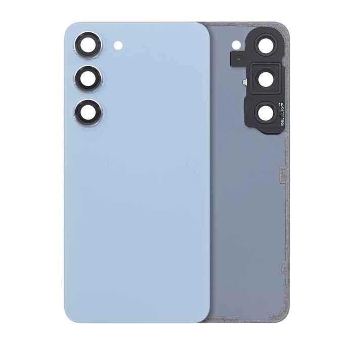 Rückglas mit Kameralinse für Galaxy S23 5G (ohne Logo) (Aftermarket Plus) (Blau)
