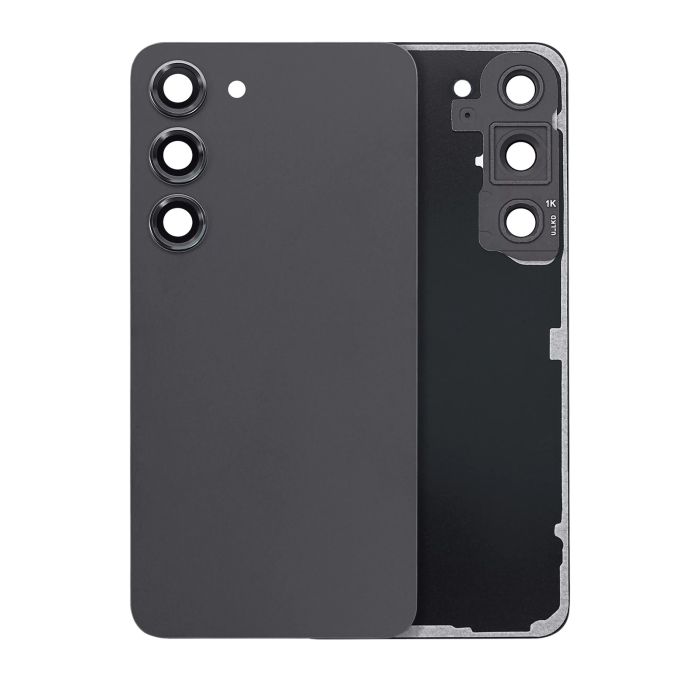 Rückglas mit Kameralinse für Galaxy S23 5G (ohne Logo) (Phantom Black)