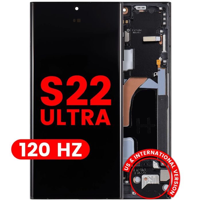 OLED Display mit Rahmen für Galaxy S22 Ultra 5G (Aftermarket Plus)