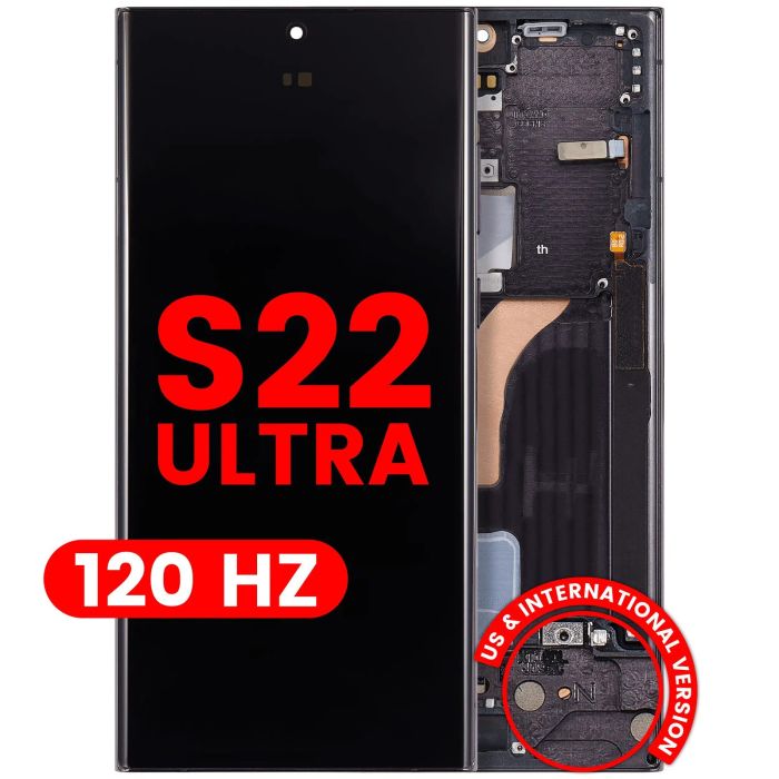 OLED Display mit Rahmen für Galaxy S22 Ultra 5G (120Hz) (Phantom Black)
