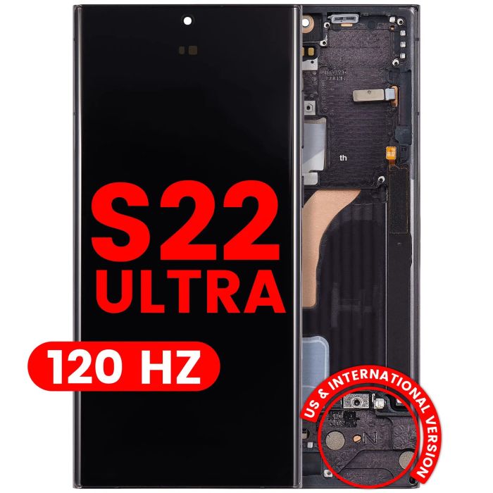 OLED Display mit Rahmen für Galaxy S22 Ultra 5G (Aftermarket Pro) (120Hz)