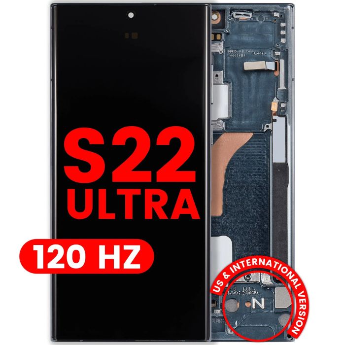 OLED Display mit Rahmen für Galaxy S22 Ultra 5G (Aftermarket Pro) (120Hz) (Grün)