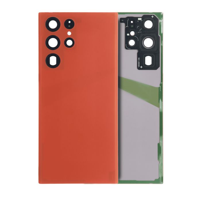 Rückglas mit Kameralinse für Galaxy S22 Ultra 5G (ohne Logo) (Rot)