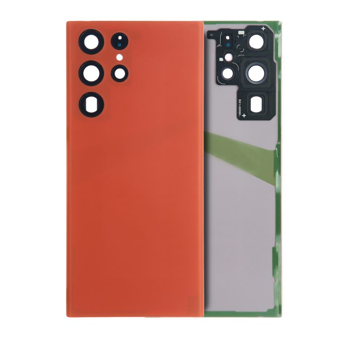 Rückglas mit Kameralinse für Samsung Galaxy S22 Ultra (Service Pack) (Rot)