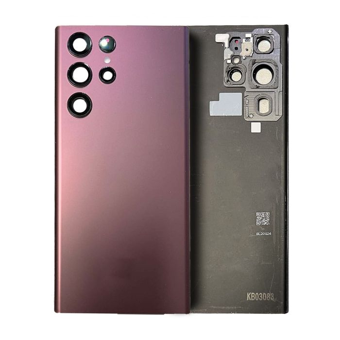 Rückglas mit Kameralinse Samsung Galaxy S22 Ultra (Service Pack) (Burgundy)