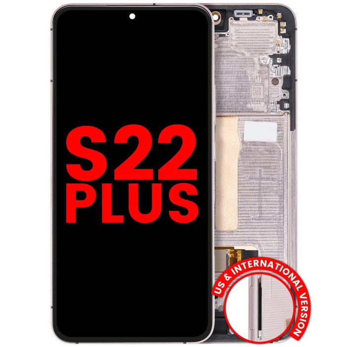 OLED Display mit Rahmen für Galaxy S22 Plus 5G (Pink Gold/ Violet)