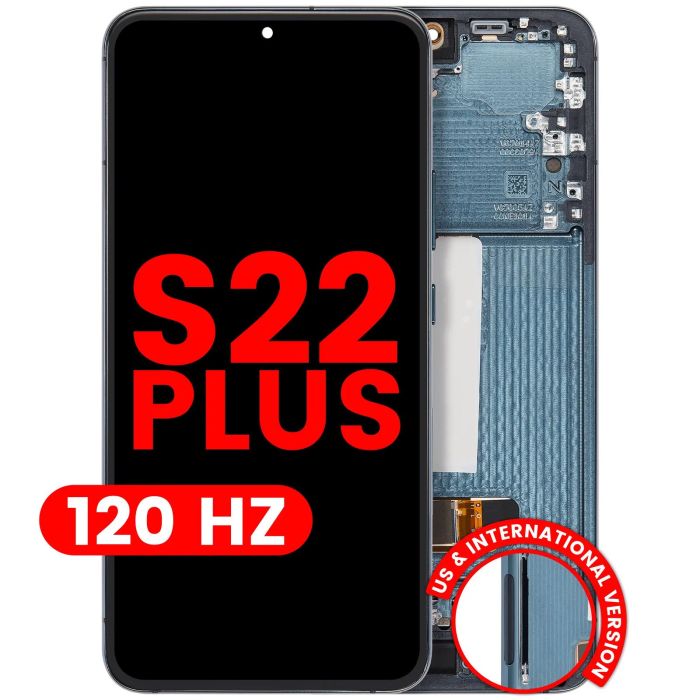 OLED Display mit Rahmen für Galaxy S22 Plus 5G (Aftermarket Plus) (120Hz) (Grün)