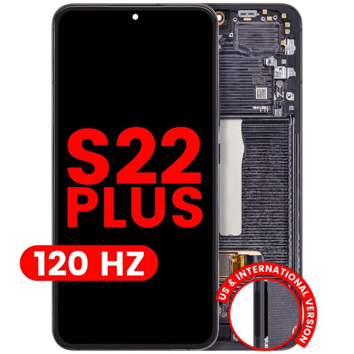 OLED Display mit Rahmen für Galaxy S22 Plus 5G (Aftermarket Plus) (120Hz)