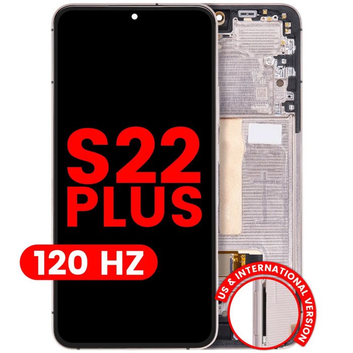 OLED Display mit Rahmen für Galaxy S22 Plus 5G (120Hz) (Pink Gold/ Violet)