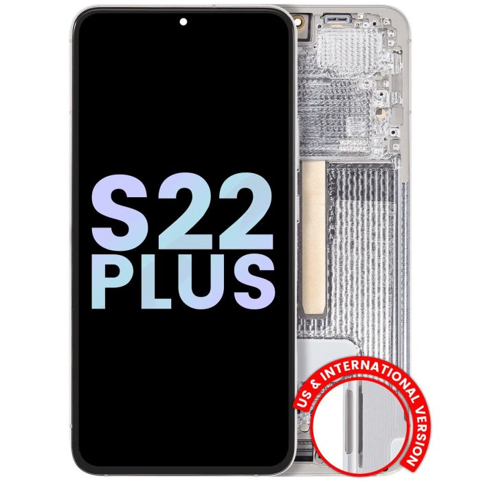 OLED Display mit Rahmen für Galaxy S22 Plus 5G (Service Pack) (Weiß)