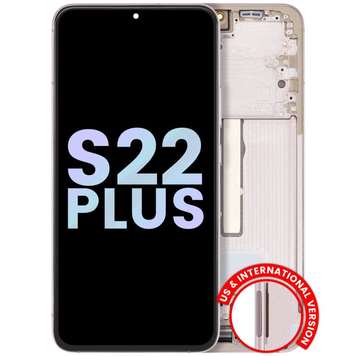 OLED Display mit Rahmen für Galaxy S22 Plus 5G (Service Pack) (Pink Gold)