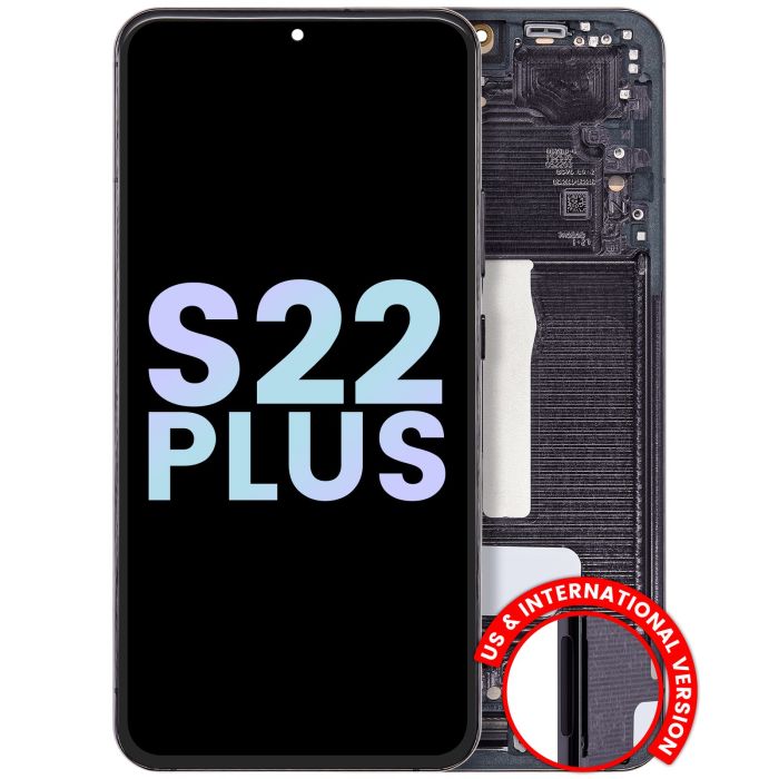 OLED Display mit Rahmen für Galaxy S22 Plus 5G (Service Pack) (Phantom Black)
