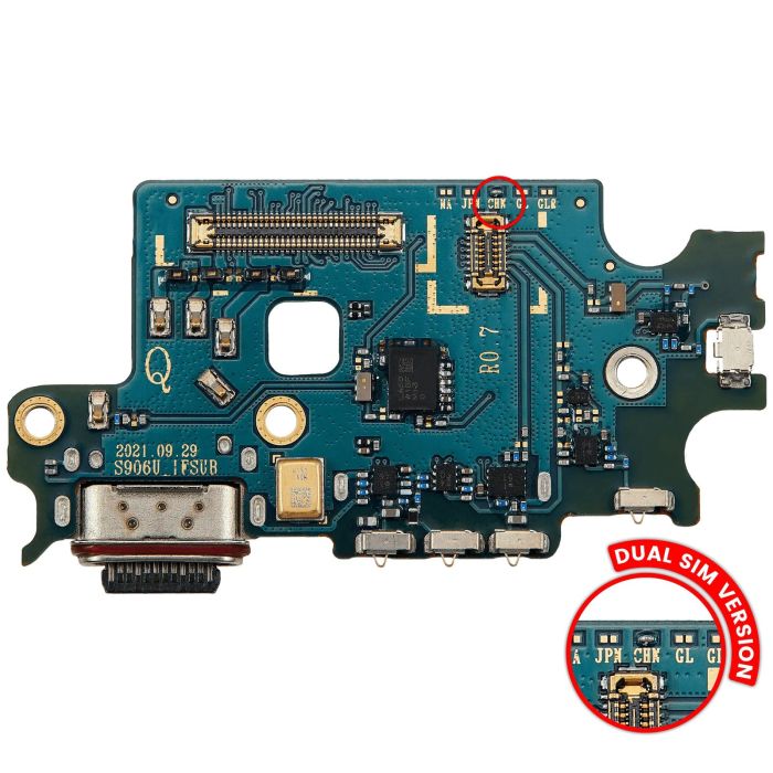 Ladebuchse Platine mit SIM-Kartenleser für Galaxy S22 Plus 5G (S9060)