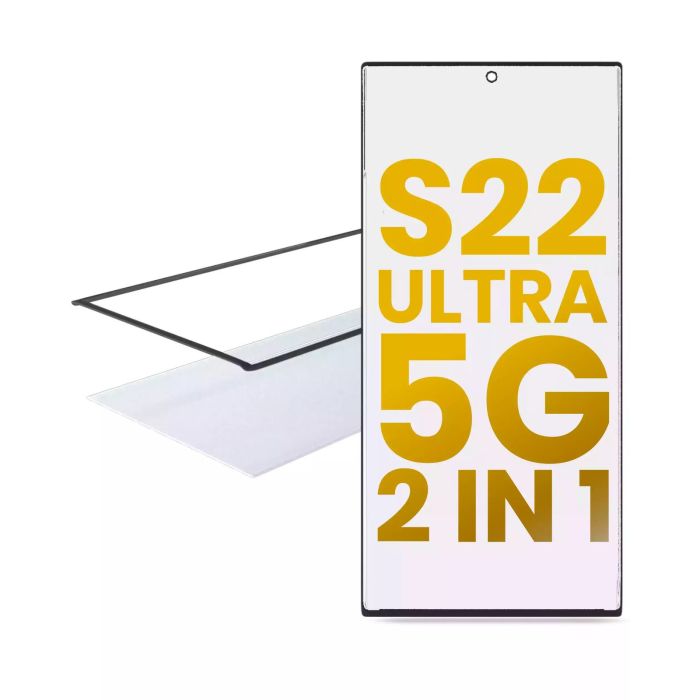 2 in 1 Front Glas mit OCA vormontiert für Samsung Galaxy S22 Ultra 5G