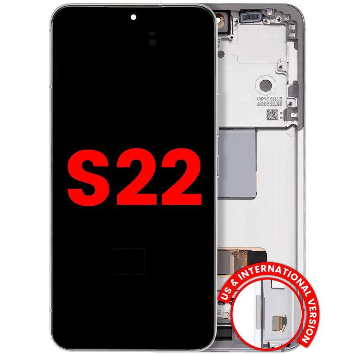 OLED Display mit Rahmen für Galaxy S22 5G (US & International) (Weiß)