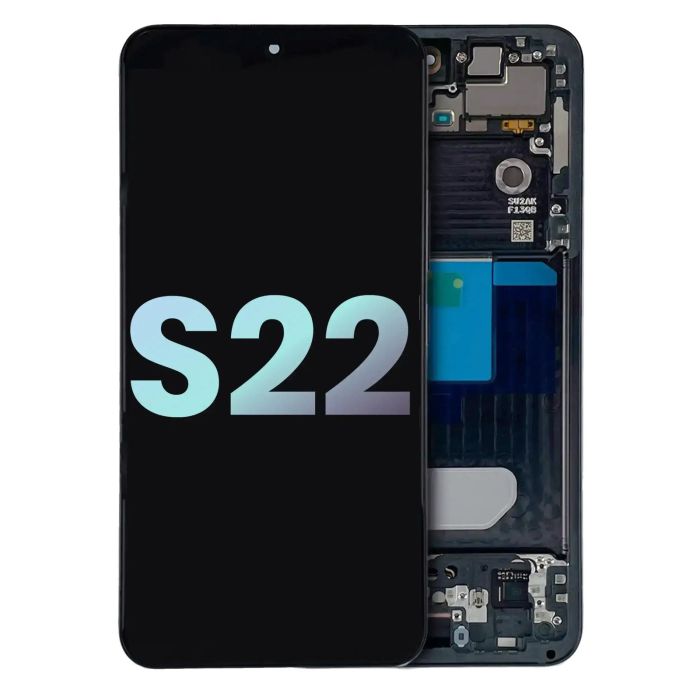 OLED Display mit Rahmen für Galaxy S22 5G (Service Pack) (Graphit)