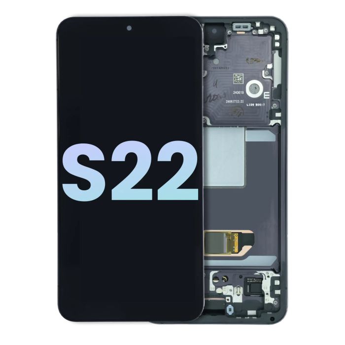 OLED Display mit Rahmen für Galaxy S22 5G (Service Pack) (Phantom Black)