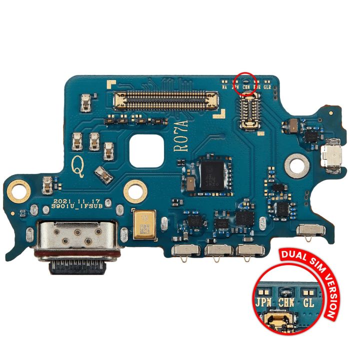 Ladebuchse Platine mit SIM-Kartenleser für Galaxy S22 5G (S9010)