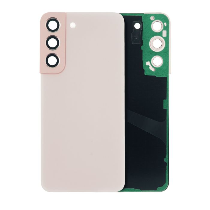Rückglas mit Kameralinse für Galaxy S22 5G (ohne Logo) (Pink Gold)