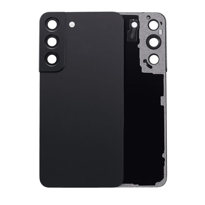 Rückglas mit Kameralinse für Galaxy S22 5G (ohne Logo) (Phantom Black)