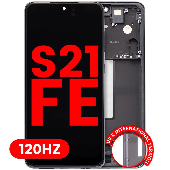 OLED Display mit Rahmen für Galaxy S21 FE 5G (120Hz) (Graphit)