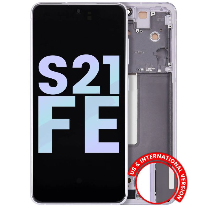 OLED Display mit Rahmen für Galaxy S21 FE 5G (Service Pack) (Lavendel)