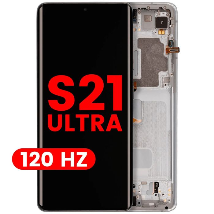 OLED Display mit Rahmen für Galaxy S21 Ultra 5G (120Hz) (Phantom Silver)