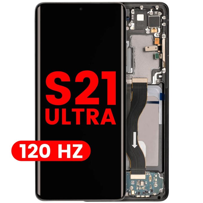 OLED Display mit Rahmen für Galaxy S21 Ultra 5G (120Hz) (Phantom Black)