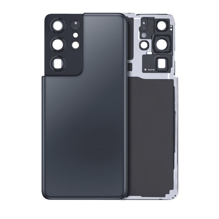 Rückglas mit Kameralinse für Galaxy S21 Ultra (ohne Logo) (Phantom Navy)