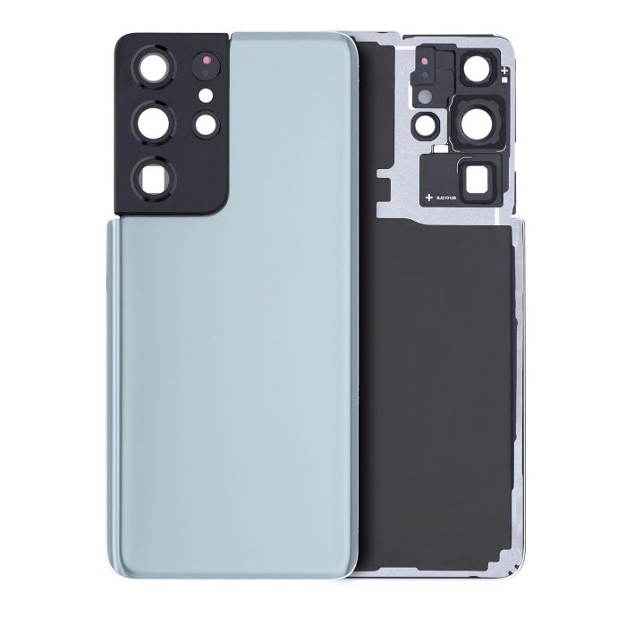Rückglas mit Kameralinse für Galaxy S21 Ultra (ohne Logo) (Phantom Titanium)