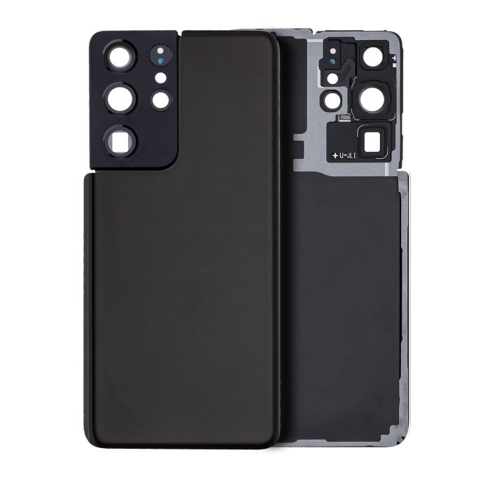 Rückglas mit Kameralinse für Galaxy S21 Ultra (ohne Logo) (Phantom Black)