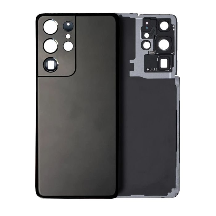 Rückglas mit Kameralinse für Galaxy S21 Ultra (Service Pack) (Phantom Black)
