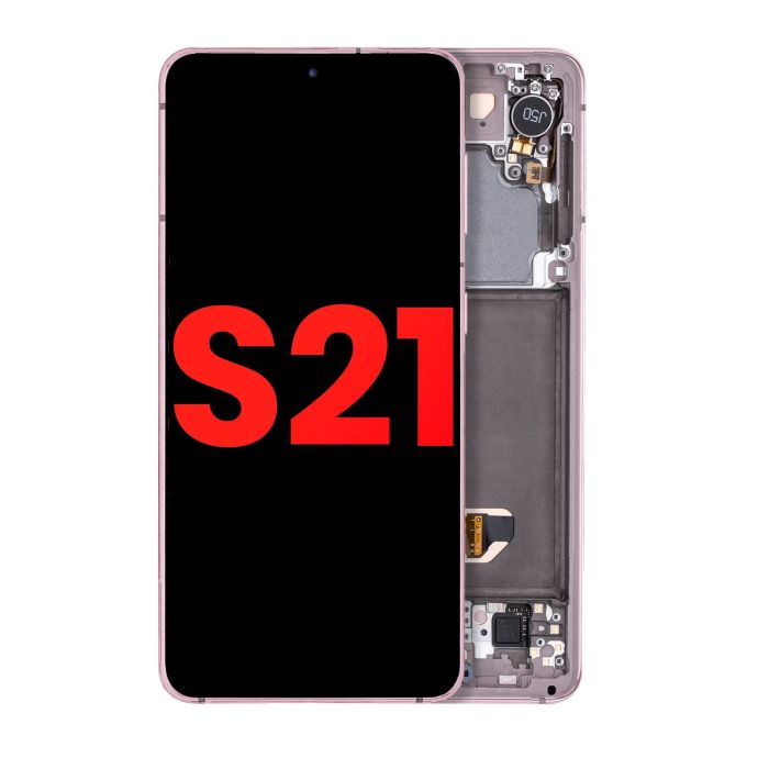 OLED Display mit Rahmen für Galaxy S21 5G (Aftermarket Plus) (Phantom Violet)